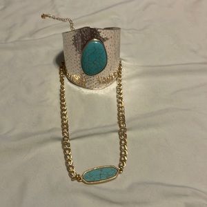 Retired Premier Designs choker & turquoise cuff (not PD)